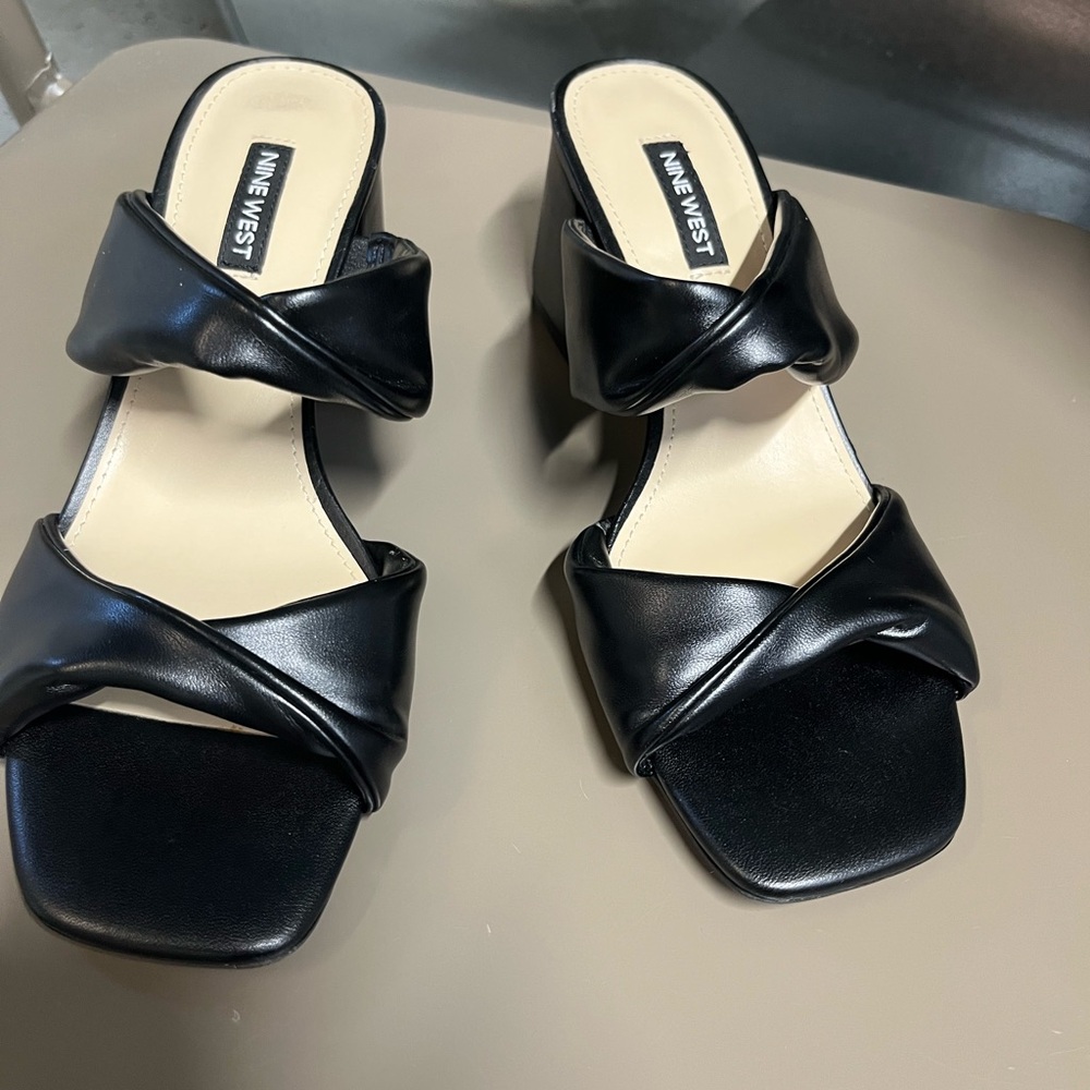 Nine West Black Strappy Heels